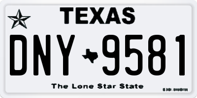 TX license plate DNY9581