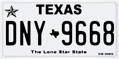 TX license plate DNY9668