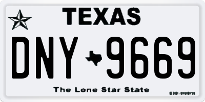 TX license plate DNY9669