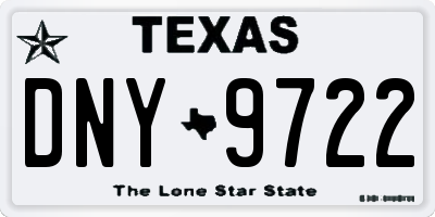TX license plate DNY9722