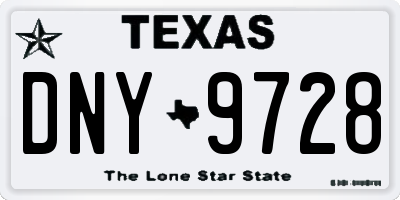 TX license plate DNY9728