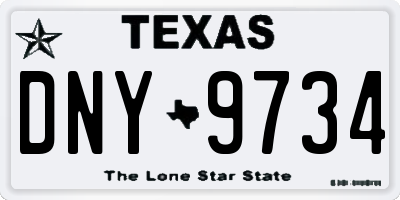 TX license plate DNY9734