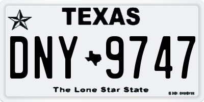 TX license plate DNY9747