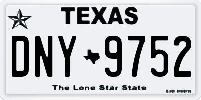 TX license plate DNY9752