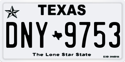 TX license plate DNY9753