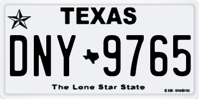 TX license plate DNY9765