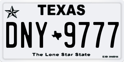 TX license plate DNY9777