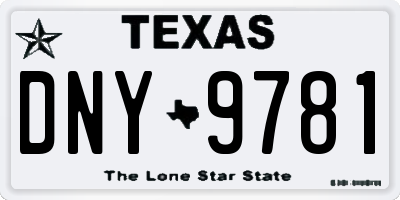 TX license plate DNY9781