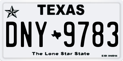 TX license plate DNY9783