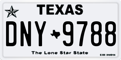 TX license plate DNY9788