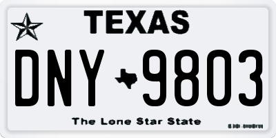 TX license plate DNY9803