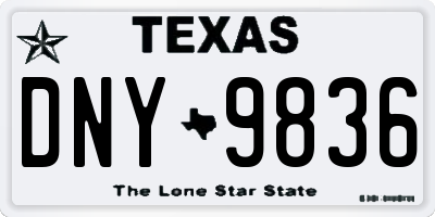 TX license plate DNY9836