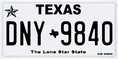 TX license plate DNY9840