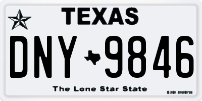 TX license plate DNY9846