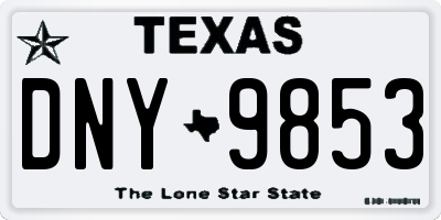 TX license plate DNY9853