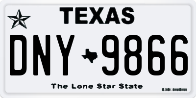 TX license plate DNY9866