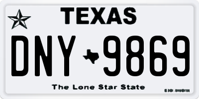 TX license plate DNY9869