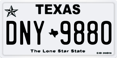 TX license plate DNY9880
