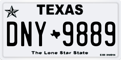 TX license plate DNY9889