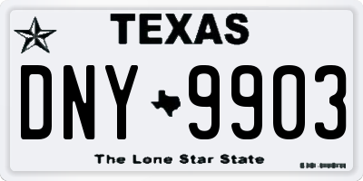 TX license plate DNY9903