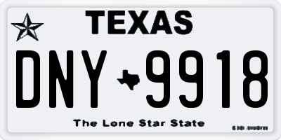 TX license plate DNY9918