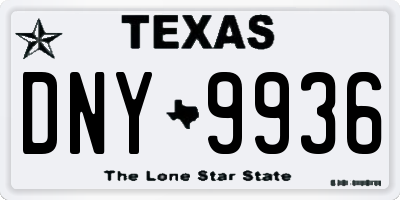 TX license plate DNY9936