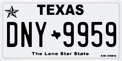 TX license plate DNY9959