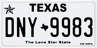 TX license plate DNY9983