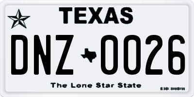 TX license plate DNZ0026