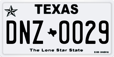 TX license plate DNZ0029