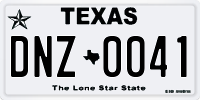 TX license plate DNZ0041