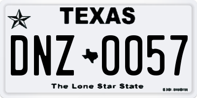 TX license plate DNZ0057