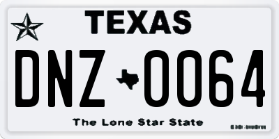 TX license plate DNZ0064