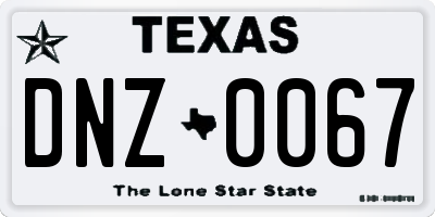 TX license plate DNZ0067