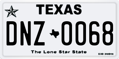 TX license plate DNZ0068