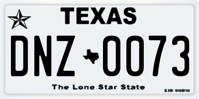 TX license plate DNZ0073