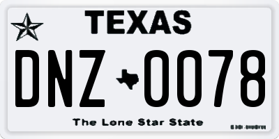TX license plate DNZ0078