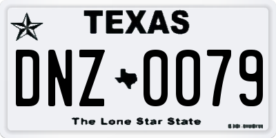 TX license plate DNZ0079