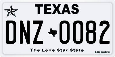 TX license plate DNZ0082