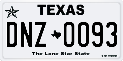 TX license plate DNZ0093