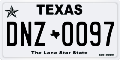 TX license plate DNZ0097