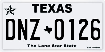 TX license plate DNZ0126