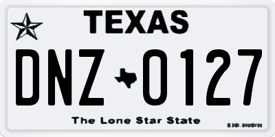 TX license plate DNZ0127