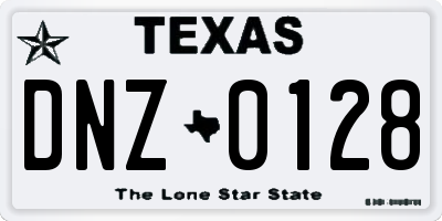 TX license plate DNZ0128