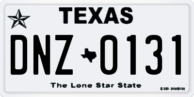 TX license plate DNZ0131