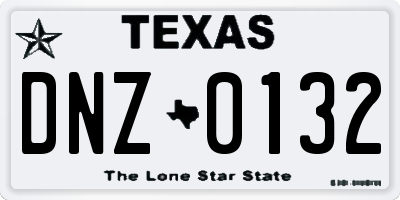 TX license plate DNZ0132