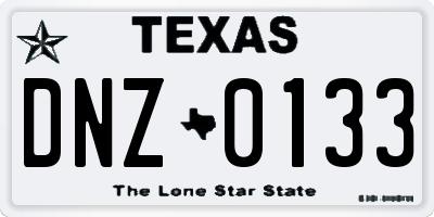 TX license plate DNZ0133