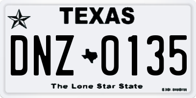TX license plate DNZ0135