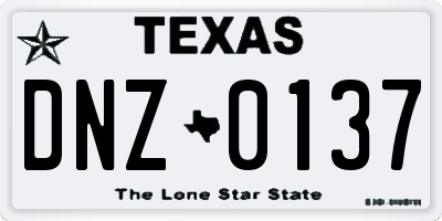 TX license plate DNZ0137