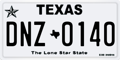 TX license plate DNZ0140